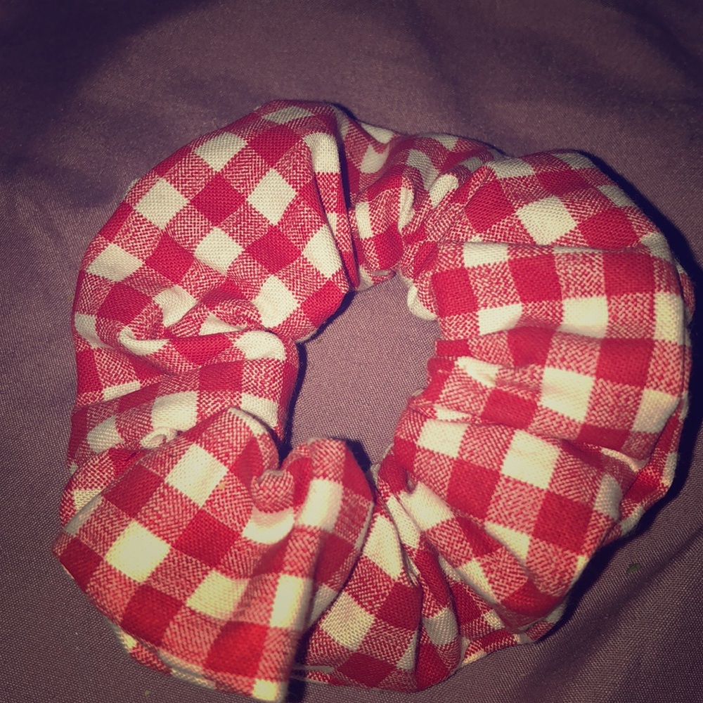 Red Plaid Scrunchie